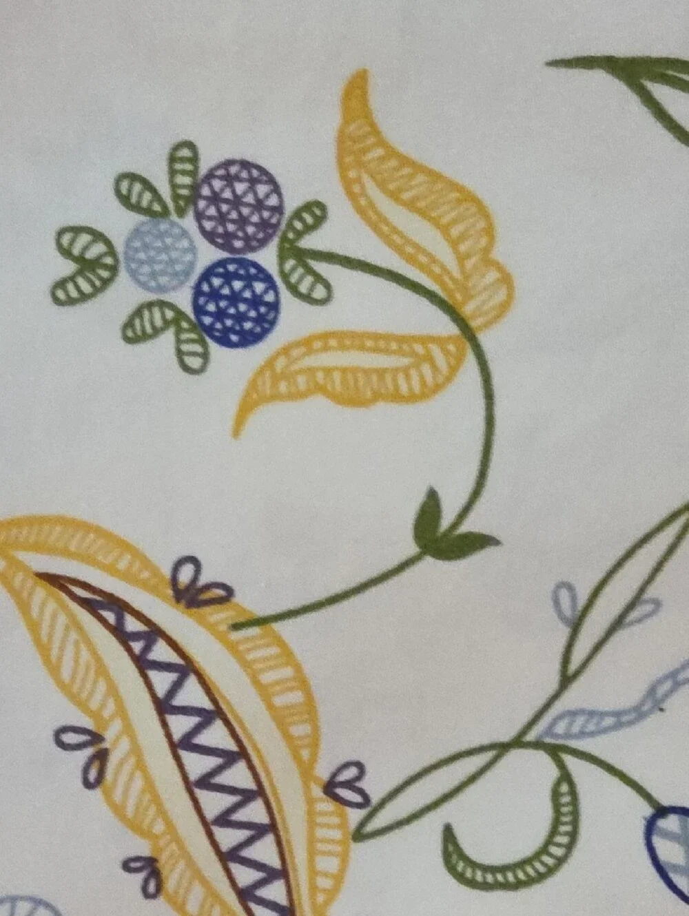 DownTown Company Floral Paisley Yellow  Blue Cotton King Duvet & Pillow Sham Set